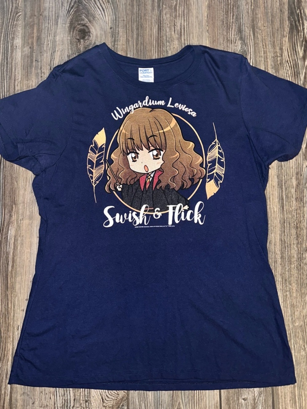 Chibi Hermione 'Swish & Flick' Graphic Tee - Navy Size XL Harry Potter